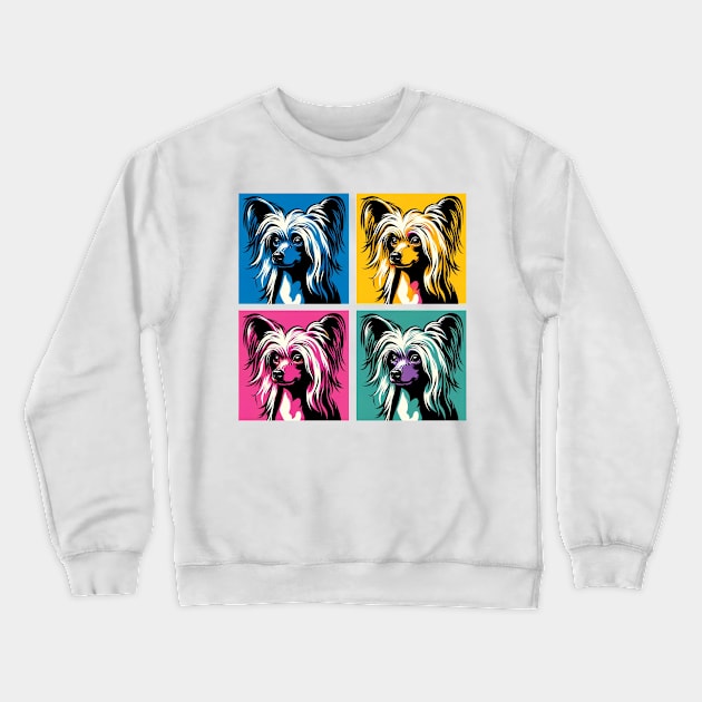 Chinese Crested Pop Art - Dog Lovers Crewneck Sweatshirt by PawPopArt